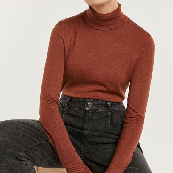 Reitmans rusty orange turtleneck sweater - Picture 1 of 9